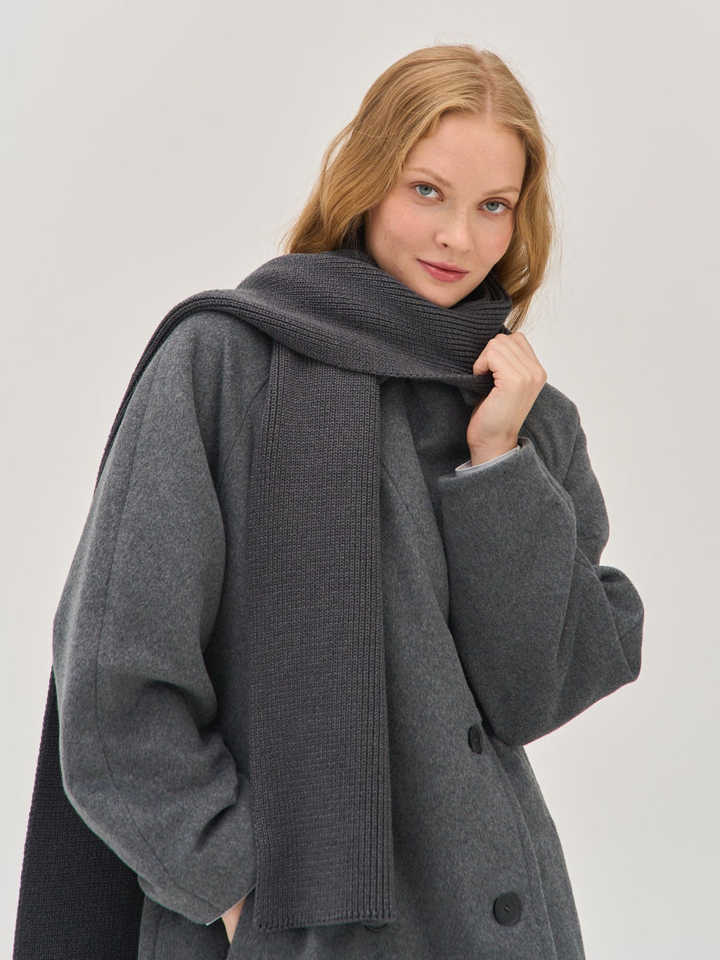 Шарф хлопковый "Графит"