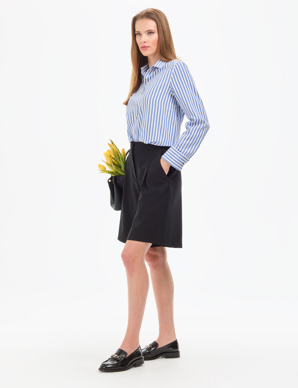 Lacivert Comfort Fit Uzun Kollu G_mlek