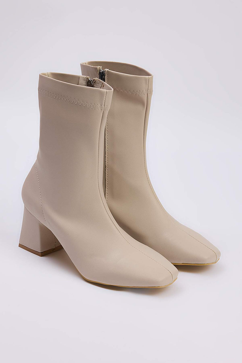 Kahverengi Strec Fermuarl? Kad?n Blok Topuklu Bot TAKAW26BO00002 - Trendyolmilla фото 6