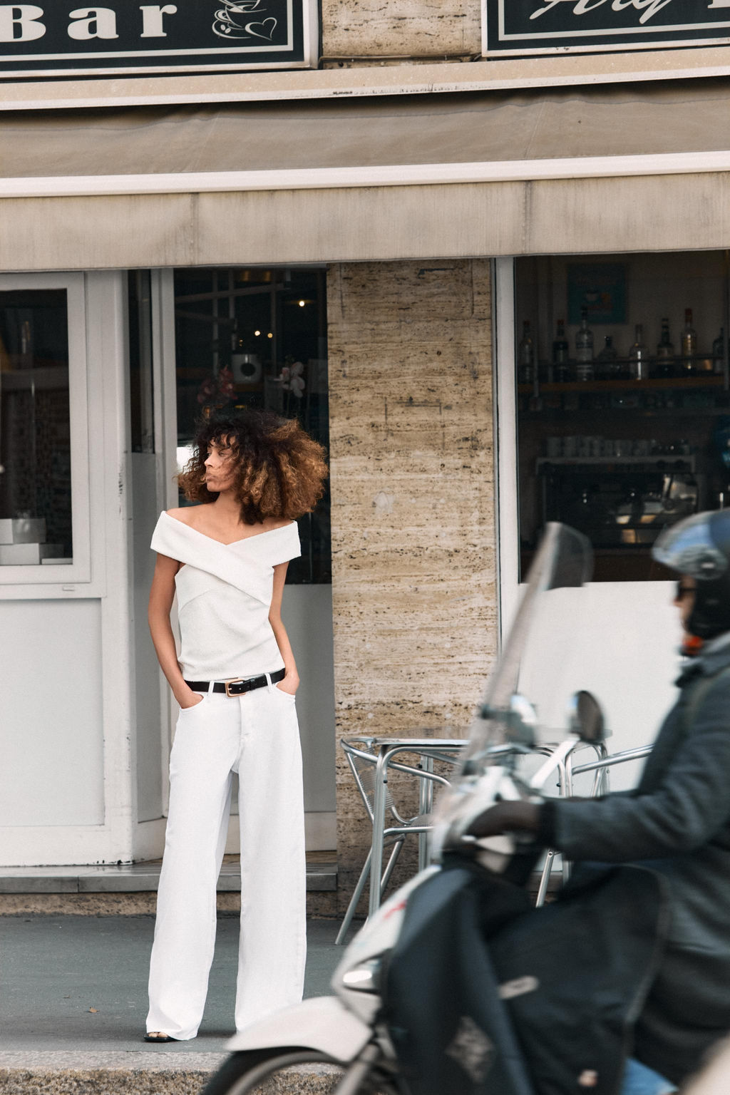 TOP CRUZADO BOUCL? / Blanco roto