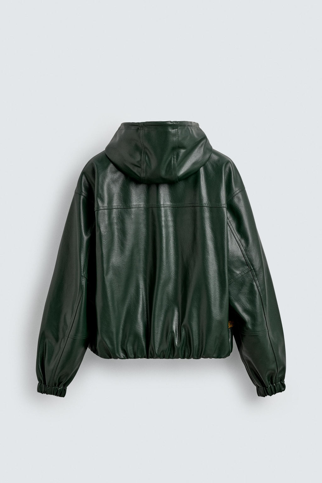 HOODED LEATHER EFFECT JACKET - Zara фото 8