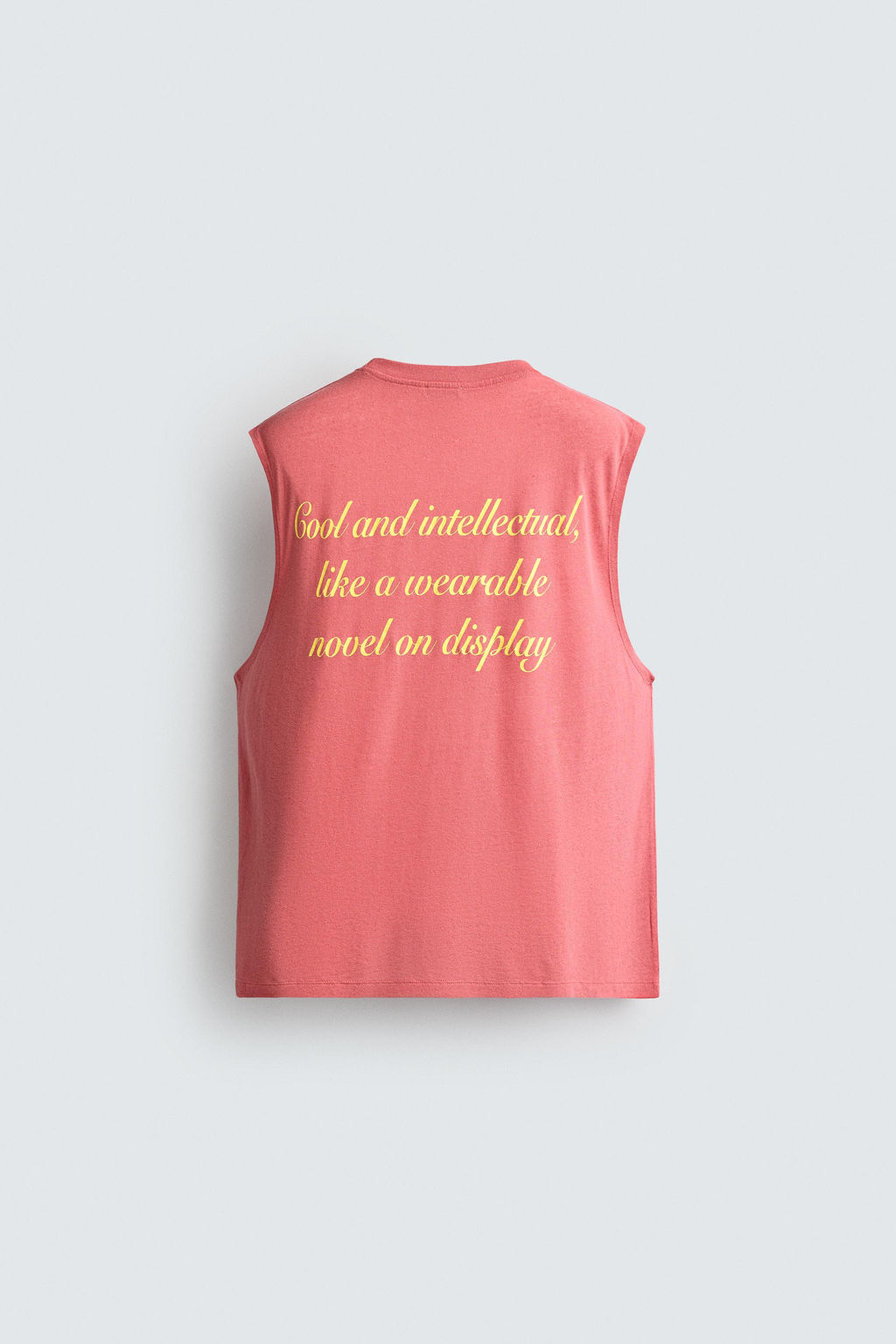 CAMISETA TANK RELAXED FIT TEXTOS ESTAMPADOS / Rosa fl?or