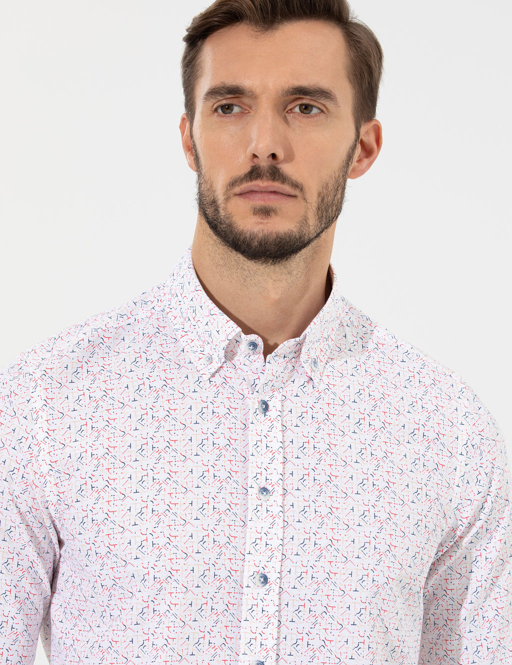 K_rm_z_ Slim Fit Uzun Kollu G_mlek