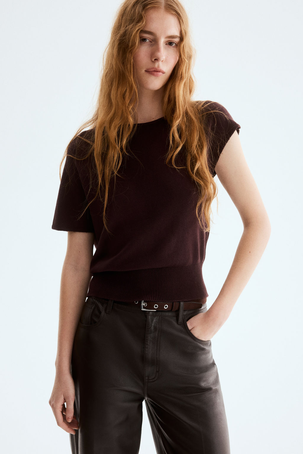 Top de un hombro en punto fino - H&m фото 3