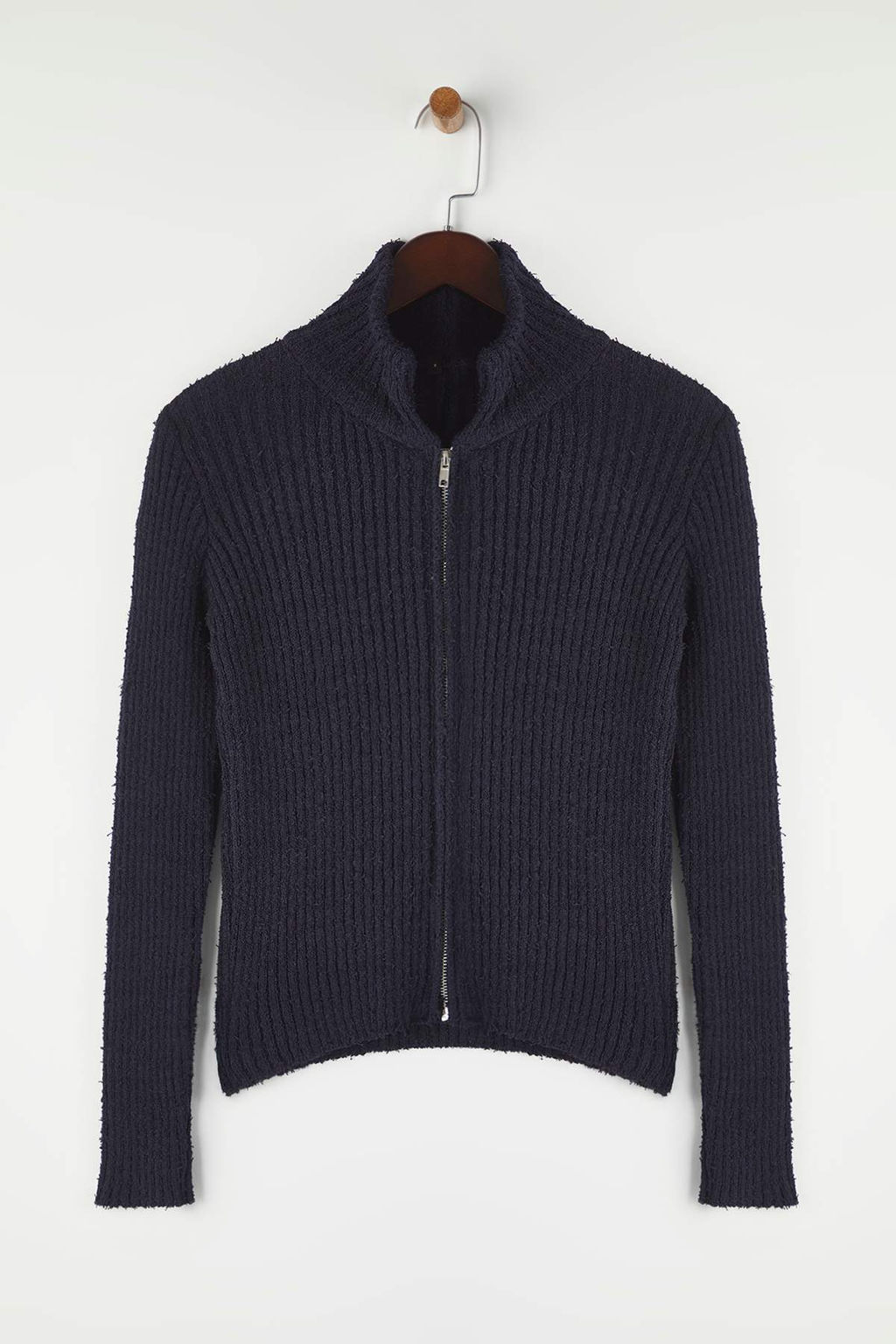 Wardrobe Essentials Lacivert Fermuarl? Dik Yaka Yumusak Dokulu Pamuklu Triko H?rka TWOAW26HI00088