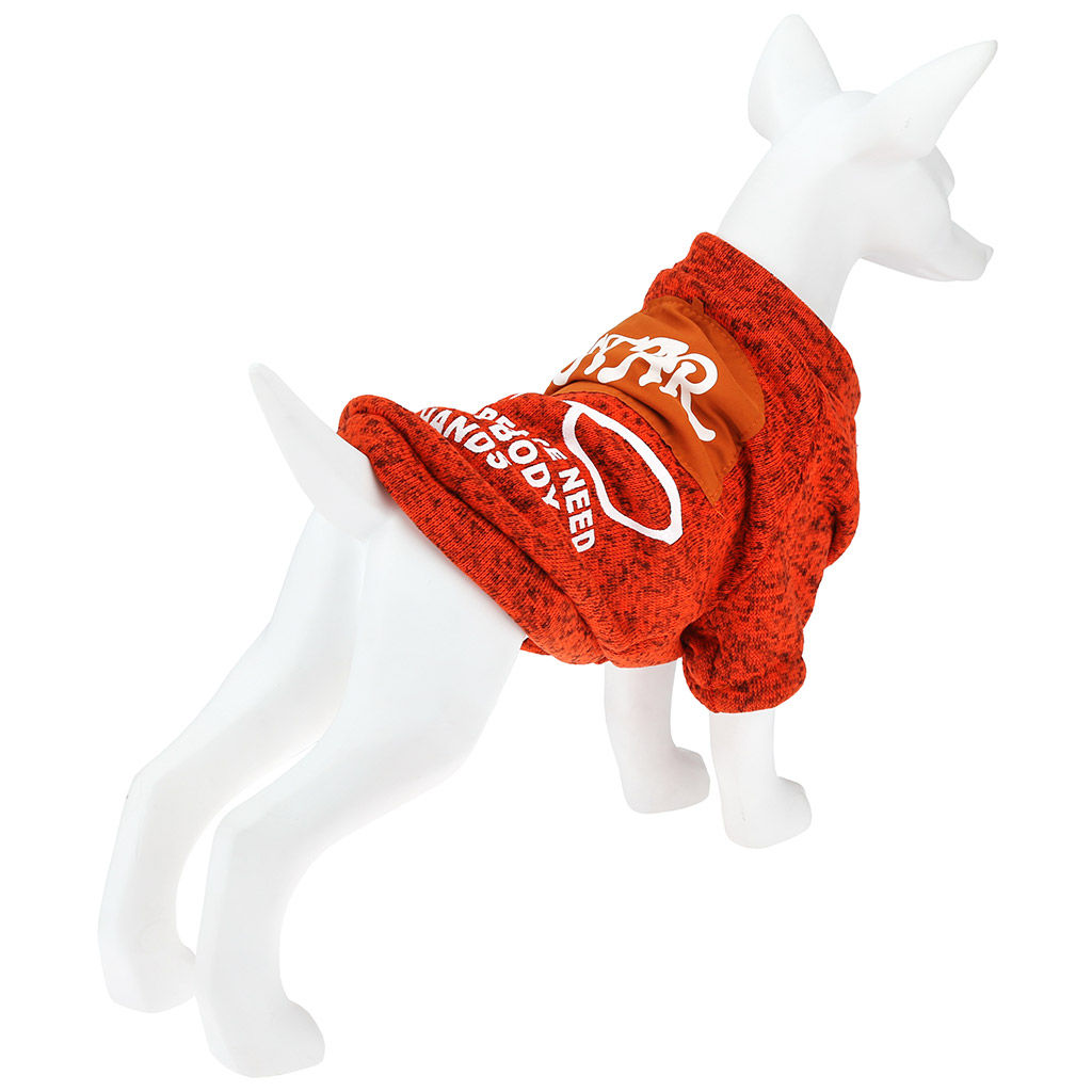 Пэт тойс (Pet toys) Одежда для собаки Толстовка Star с принтом, на кнопках р-р 2XL, длина спинки 42см/обхват груди 48см/обхват шеи 34см, цвет-оранжевый, полиэстер/флис (Китай) - Домашняя мода фото 3