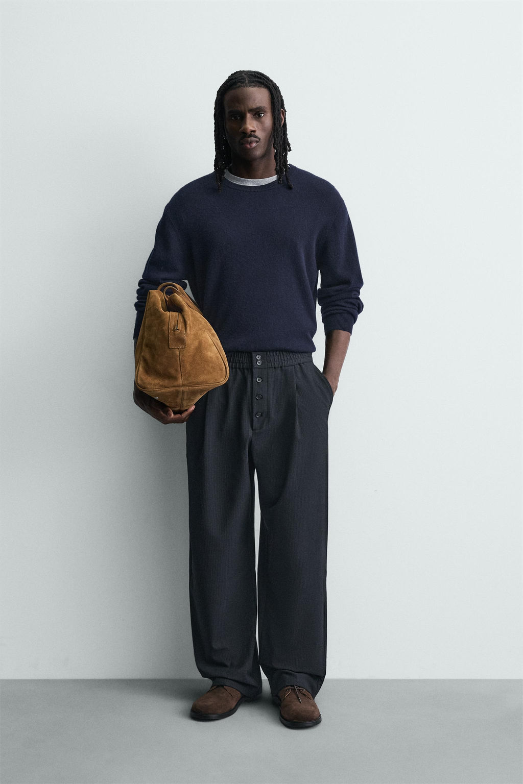 RELAXED FIT PINSTRIPE TROUSERS - Zara фото 10