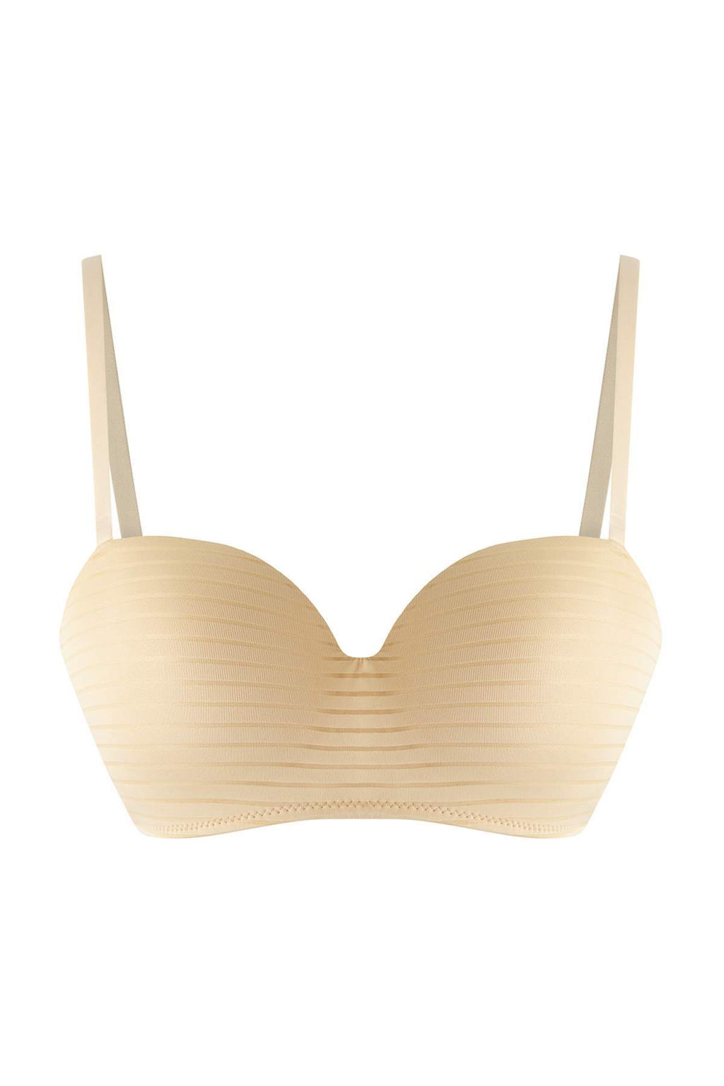 TRENDYOLMILLA Beyaz Micro Cizgili Butun Kap Straplez Orme Sutyen THMSS25SU00037  фото 13