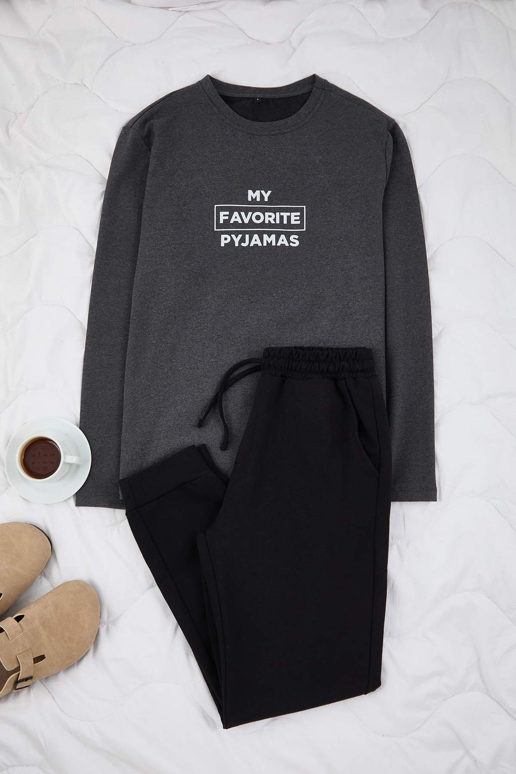 TRENDYOL MAN Bordo Regular Fit Bask?l? Pijama Tak?m? TMNAW22PT0759 - Trendyolmilla фото 20