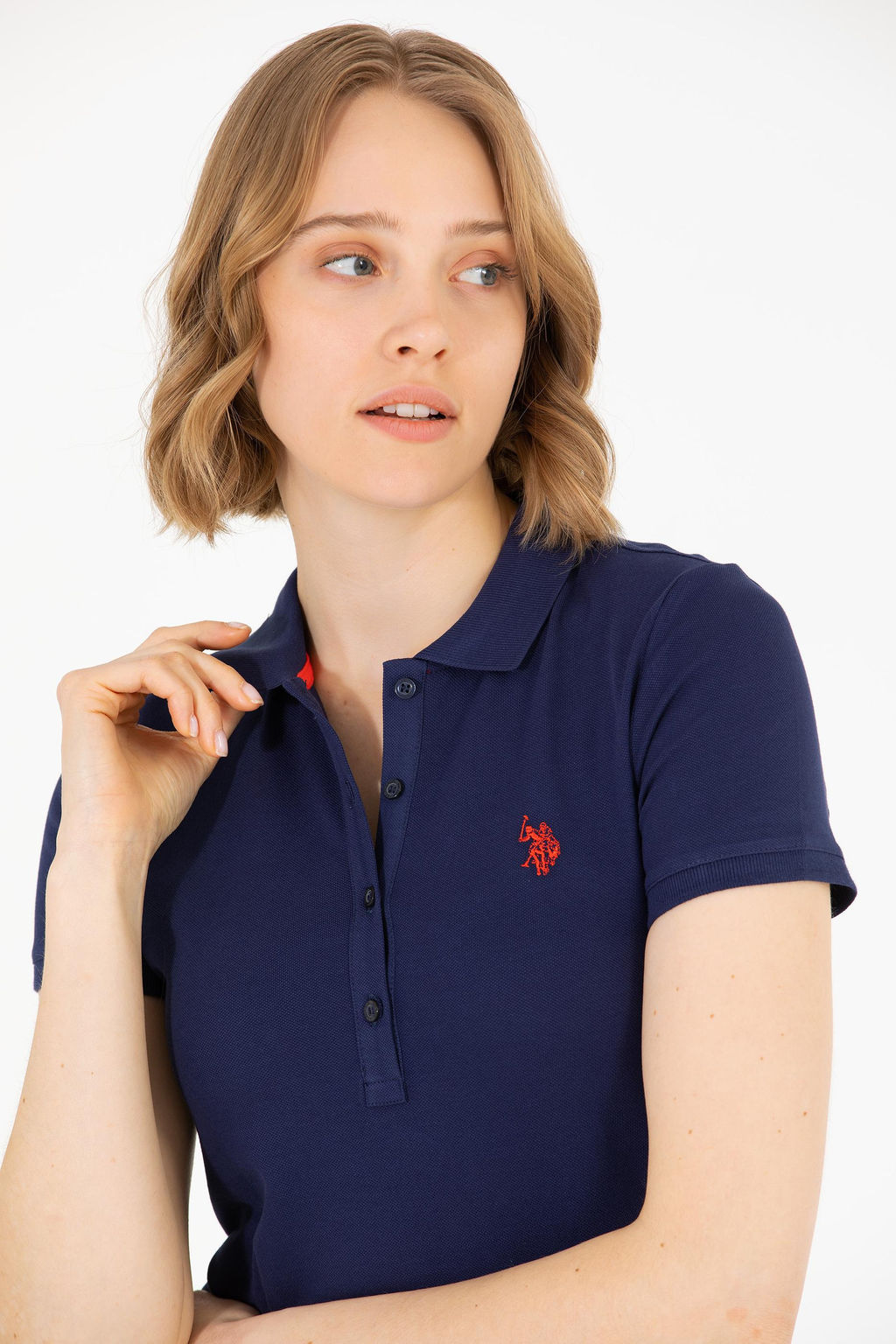 Женская темно-синяя футболка Basic - U.s. polo assn фото 3