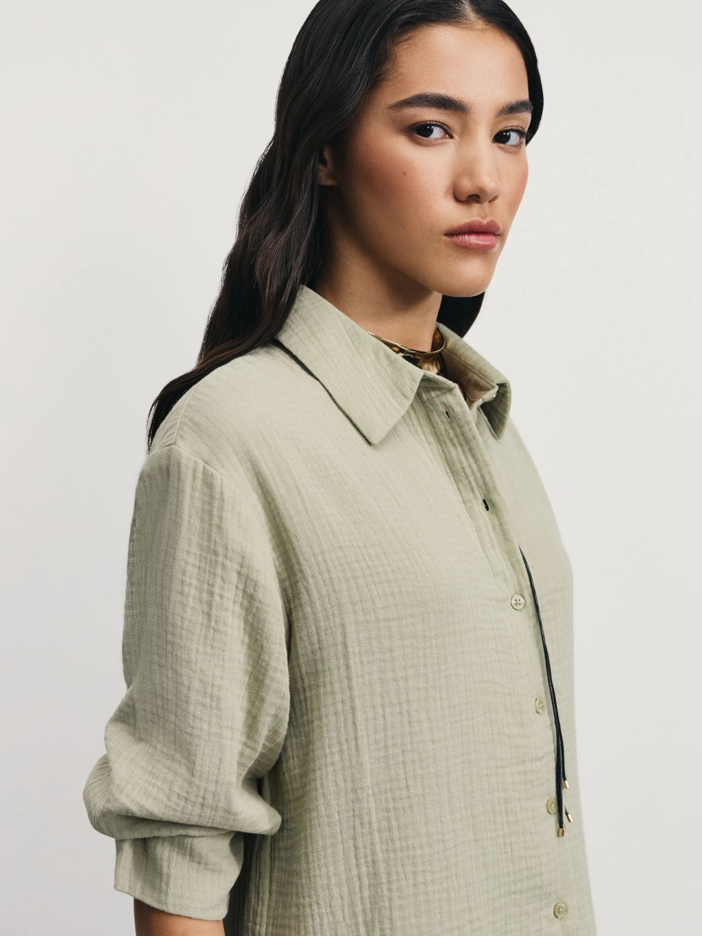 Рубашка из муслина с рукавом 3/4 / Zarina  фото 3