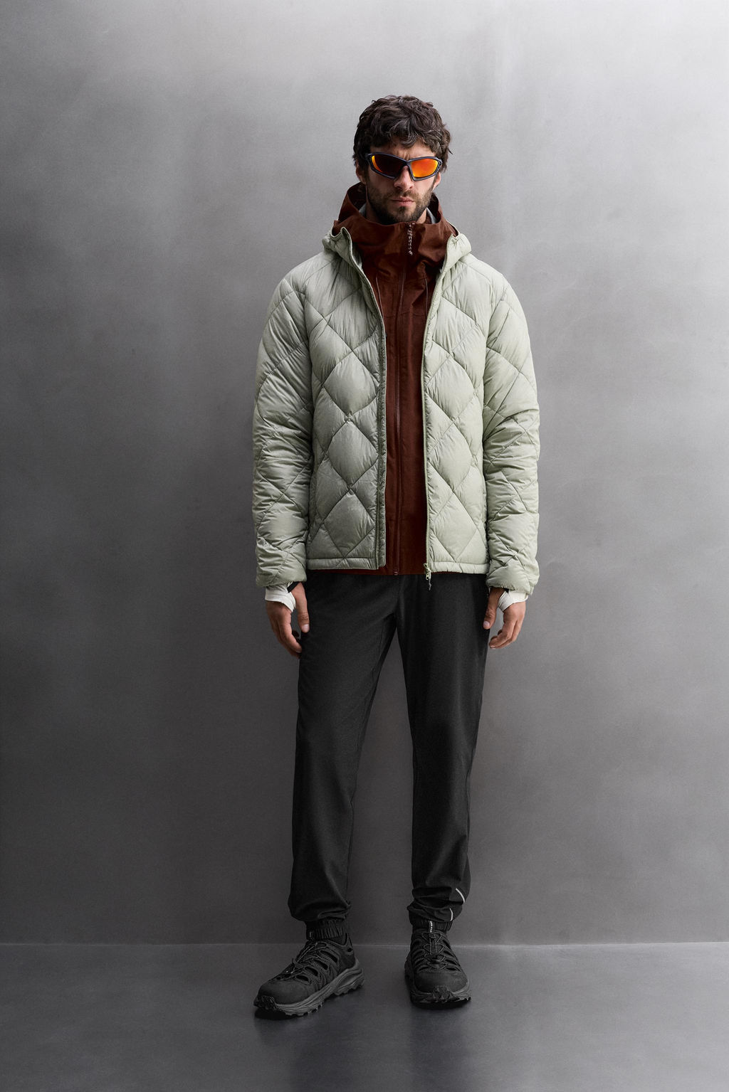 HOODED 100% FEATHER DOWN PUFFER JACKET