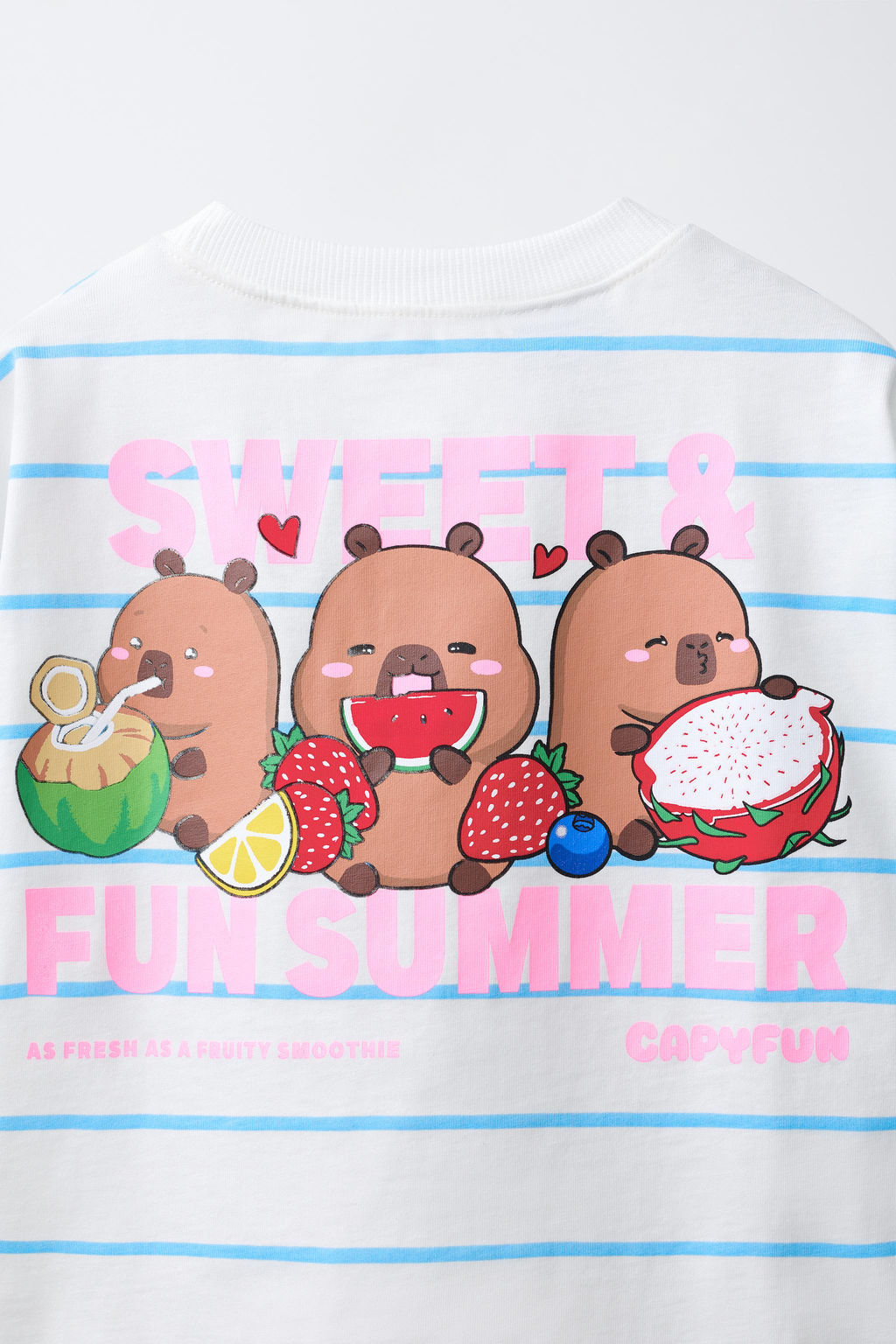 CAMISETA RAYAS CAPIBARA CAPYFUN  / Blanco - Zara фото 4