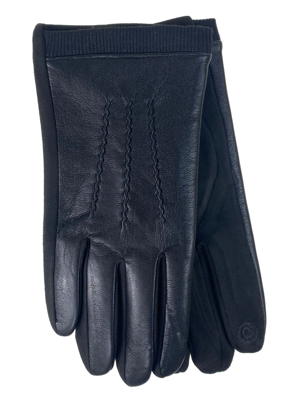 Утеплённые мужские перчатки цвет черный