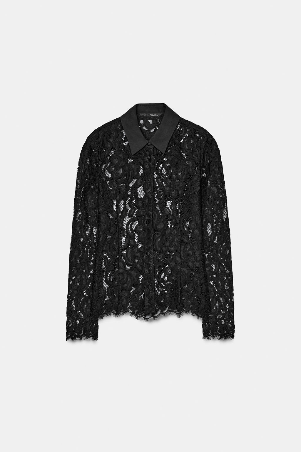 CAMISA ENCAJE ZW COLLECTION / Negro