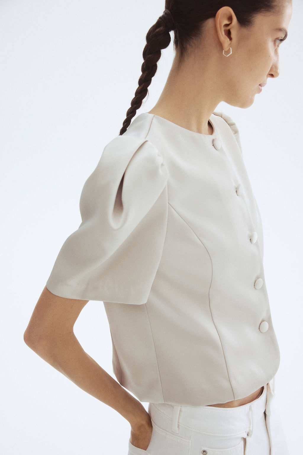 Blusa con manga puffy - H&m фото 2