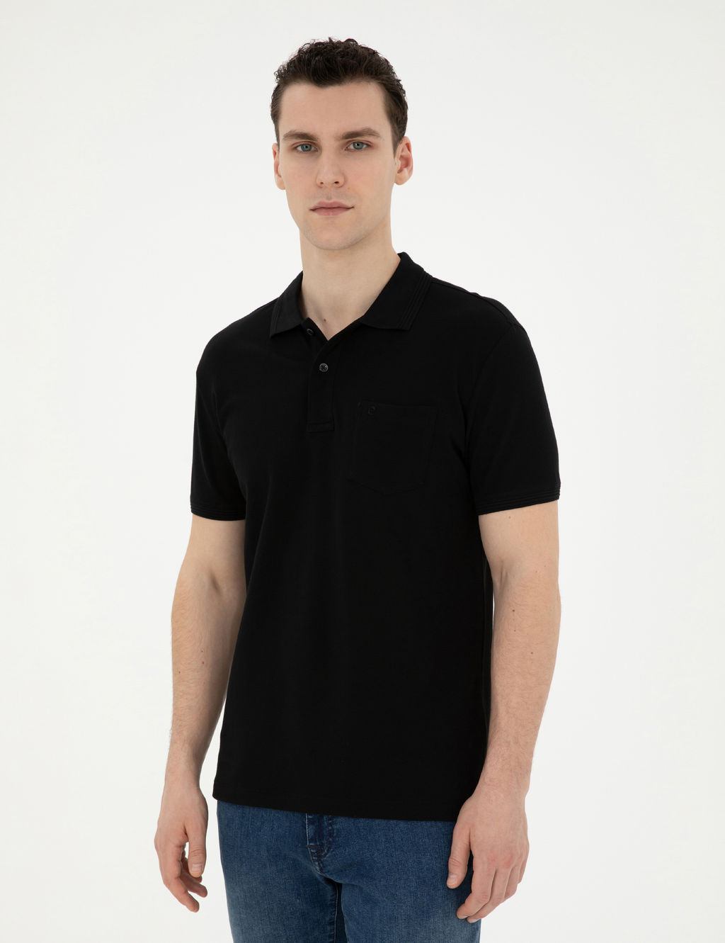 Siyah Regular Fit Basic Ti__rt