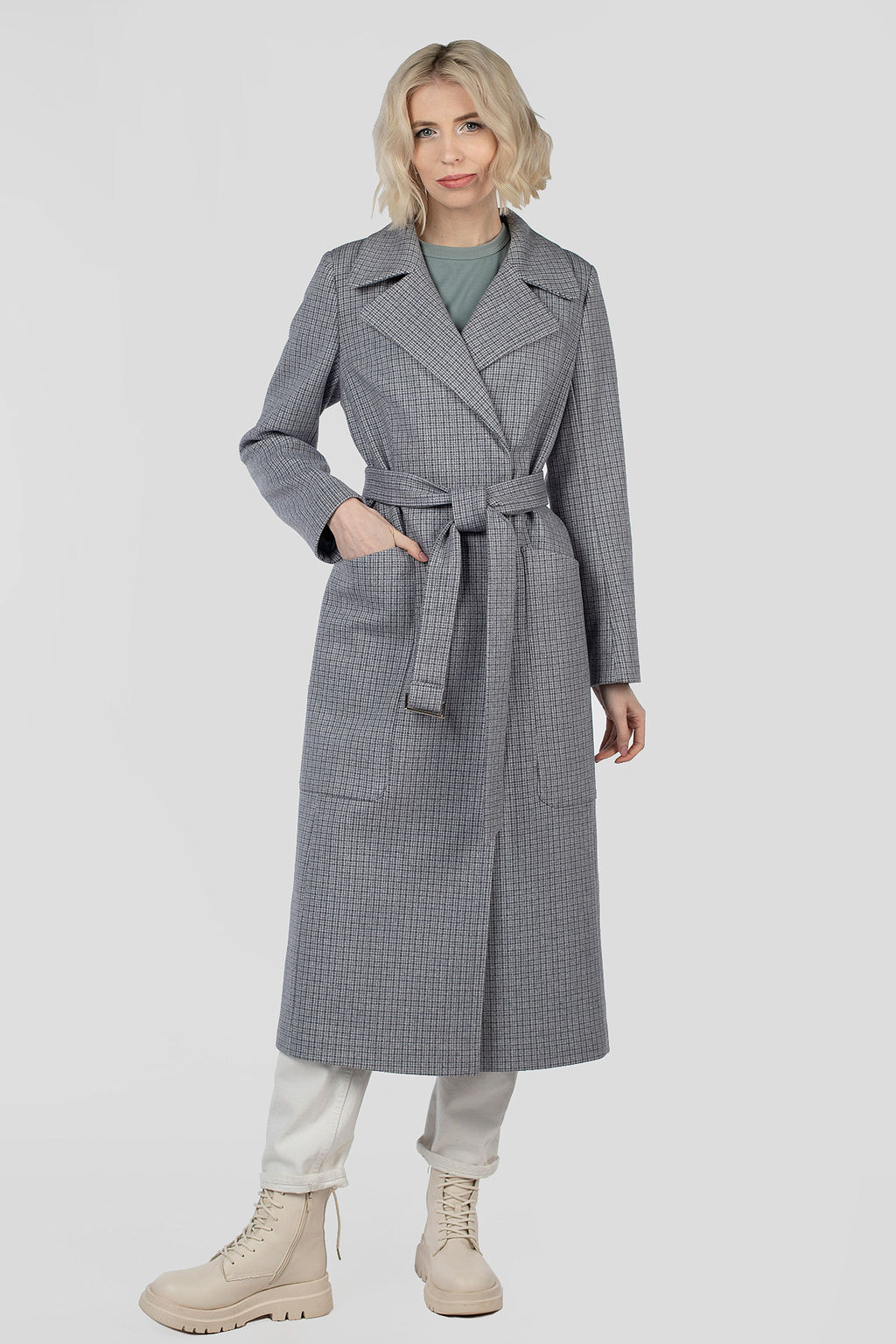 Пальто женское демисезонное (пояс) - El podio фото 3