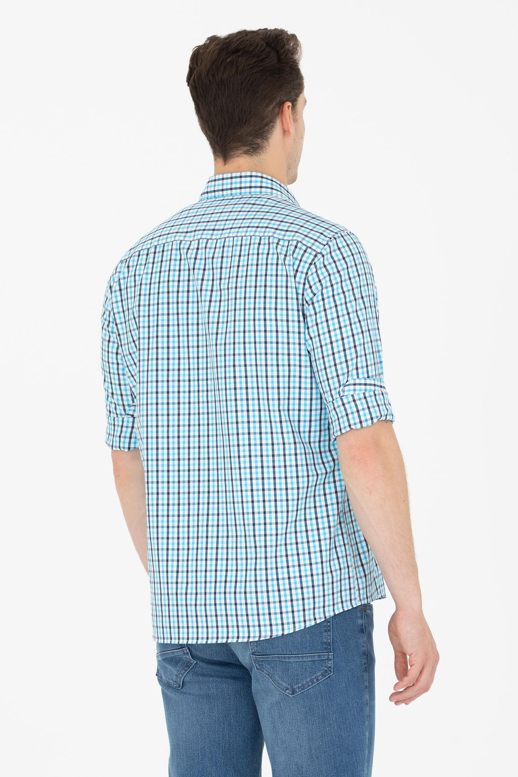 U. S. Polo Assn Erkek Kareli Turkuaz G_mlek Sepette S_rpriz _ndirim - U.s. polo assn фото 5