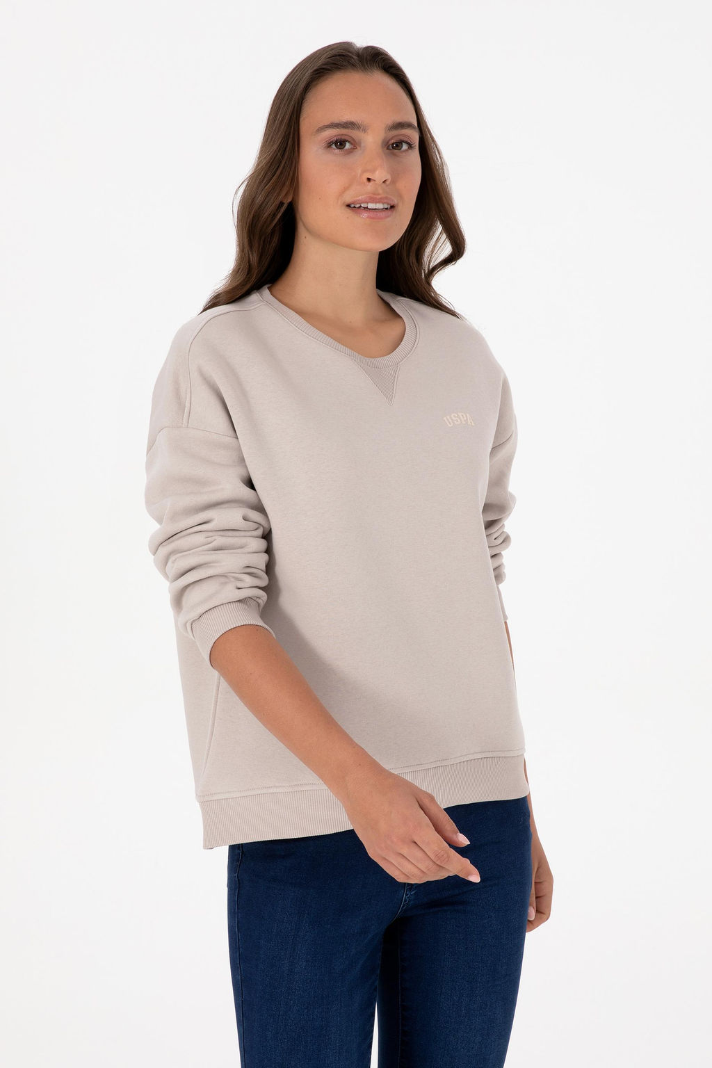 Kad_n Ta_ _ardonlu Bisiklet Yaka Basic Sweatsh_rt Sepette S_rpriz _ndirim - U.s. polo assn фото 3