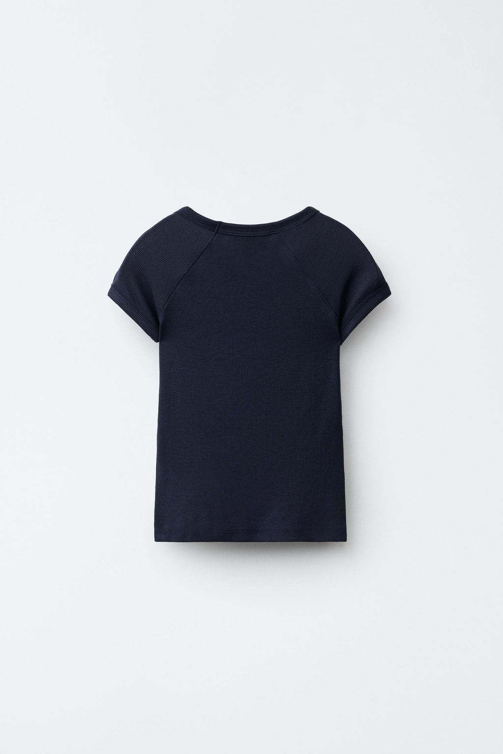 CAMISETA LISA ALGOD?N Y MODAL / Marino - Zara фото 2