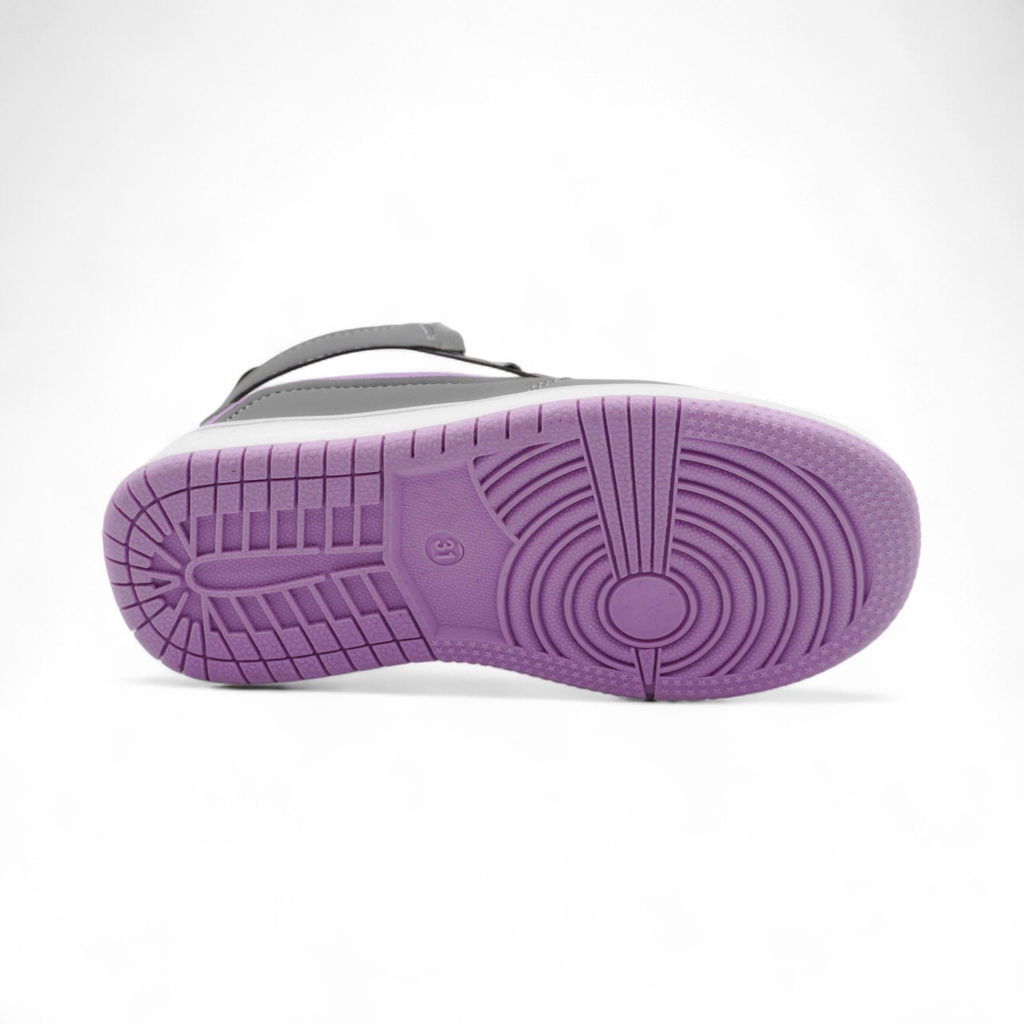 Кроссовки высокие демисезонные А7776-17 серо фиолетовые - BONCY фото 3