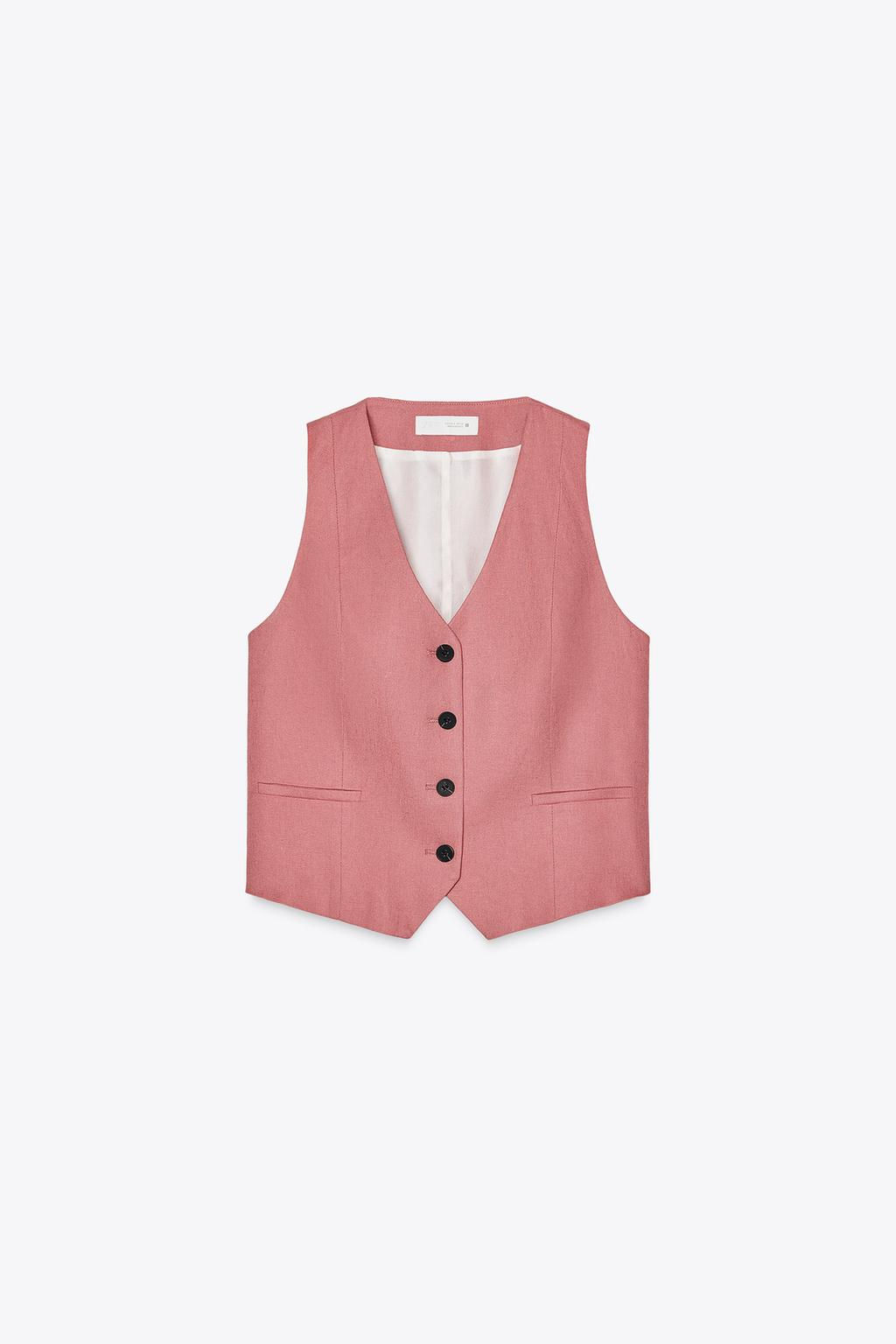 LINEN BLEND TAILORED WAISTCOAT - Zara фото 14