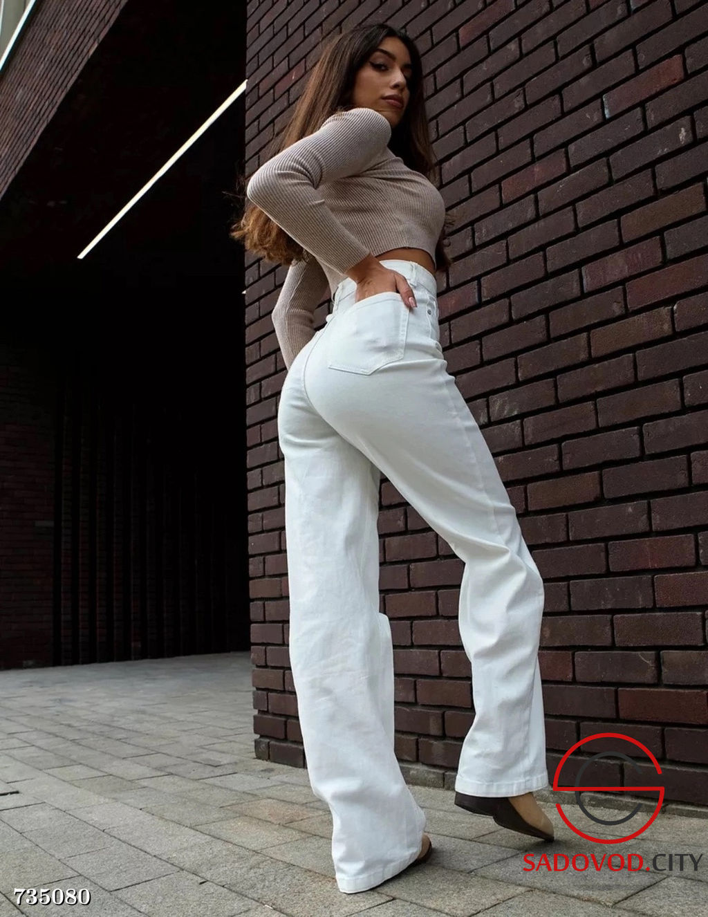 Джинсы трубы стрейч женские