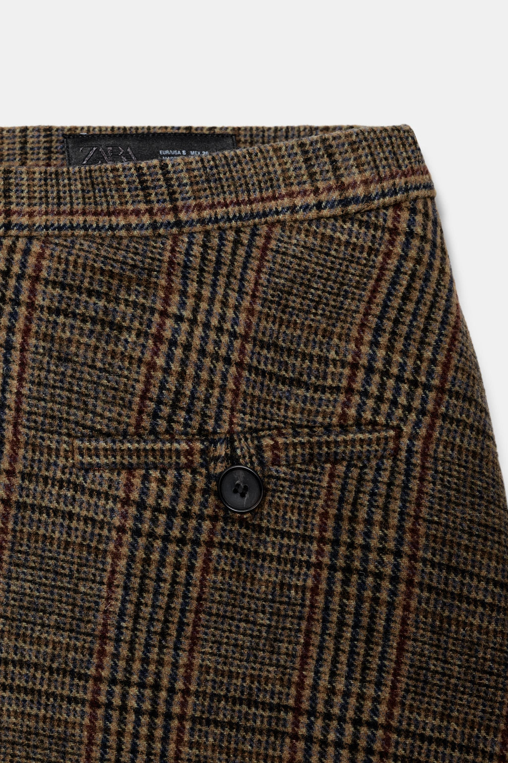 ZW COLLECTION CHECK SKIRT WITH WOOL AND PLEATS - Zara фото 10