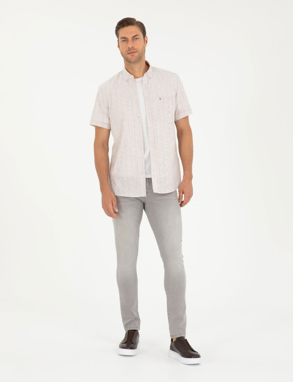 Haki Regular Fit K_sa Kollu G_mlek - Pierre cardin фото 4