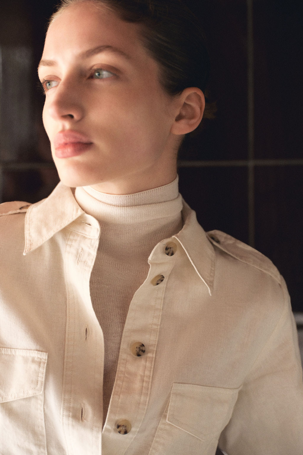Camisa cargo en mezcla de lino - H&m фото 3