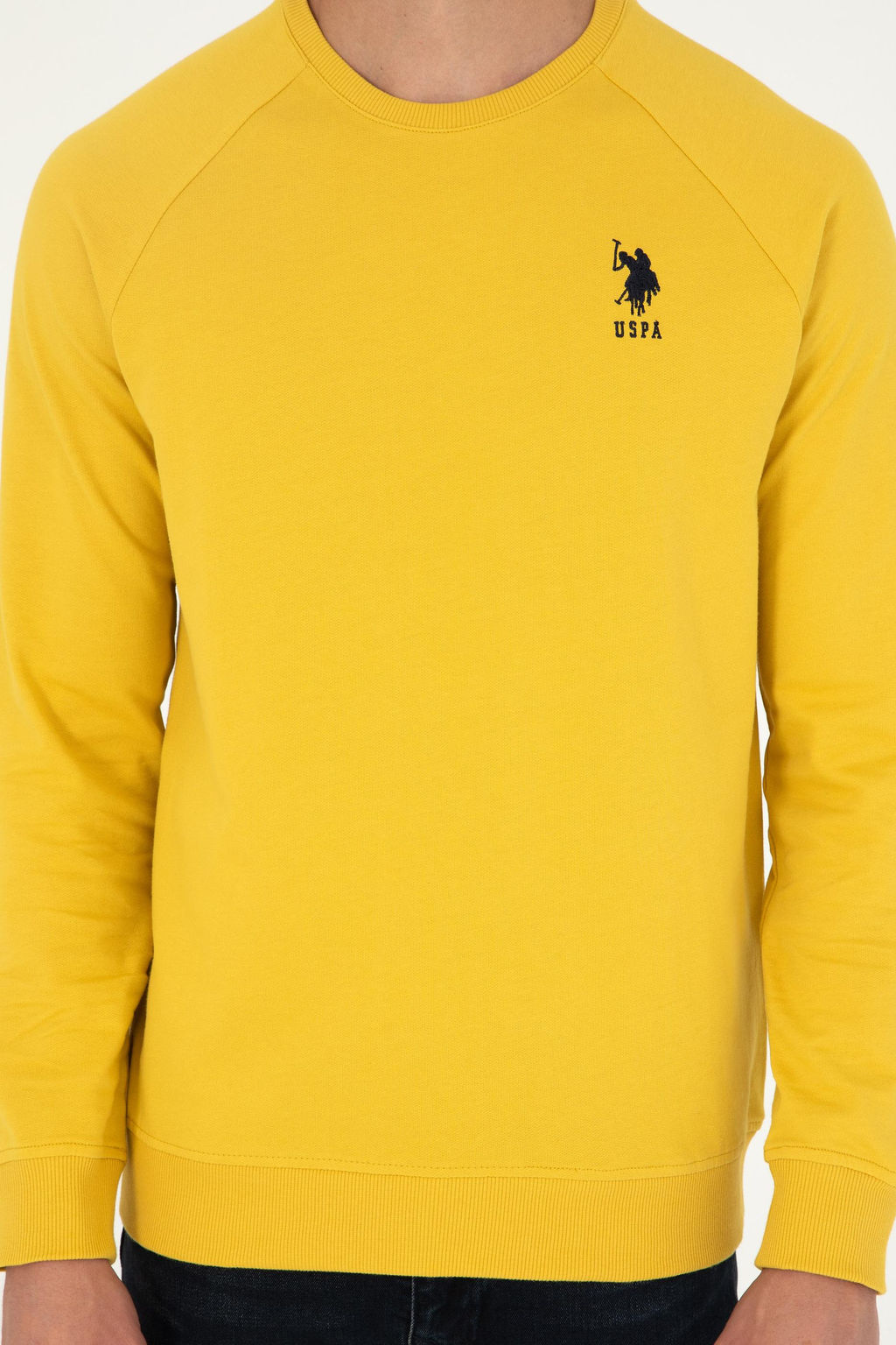 Мужской желтый базовый свитшот - U.s. polo assn фото 6