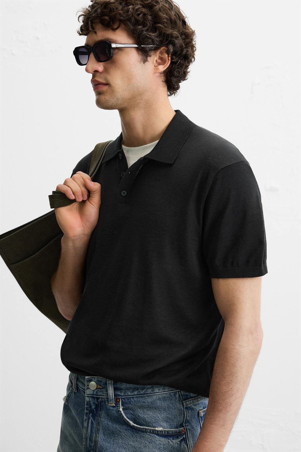 KNIT COTTON - SILK POLO SHIRT - Zara фото 22