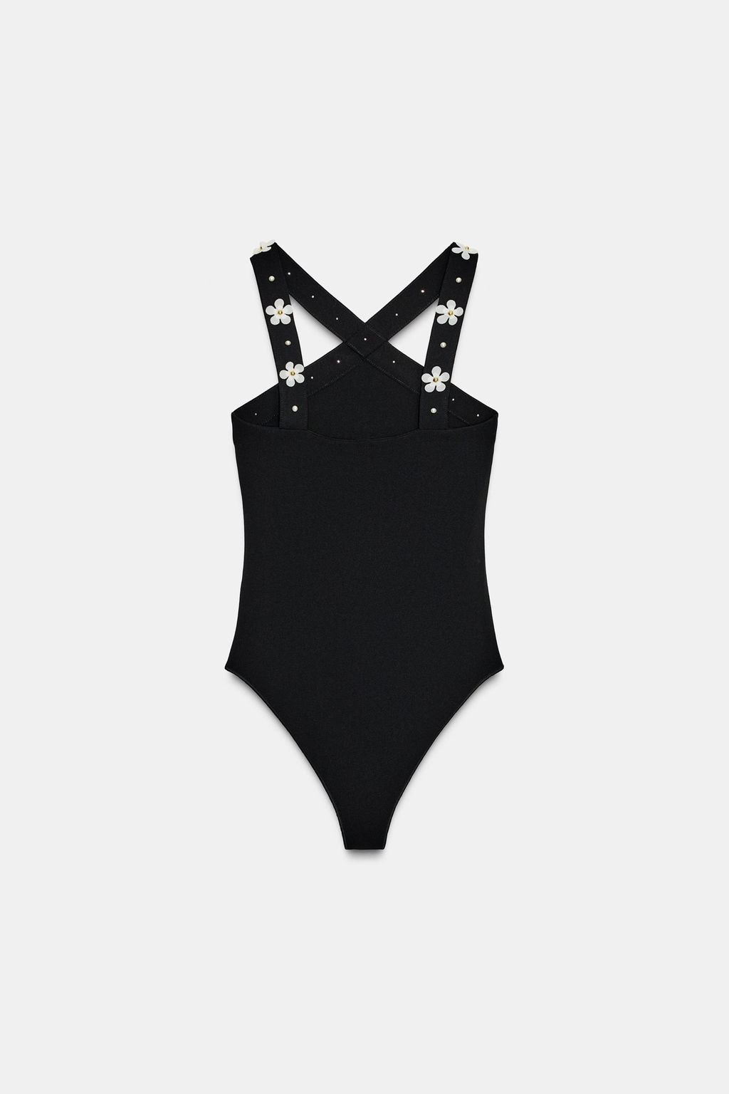 FLORAL STRETCH HALTER BODYSUIT - Zara фото 6