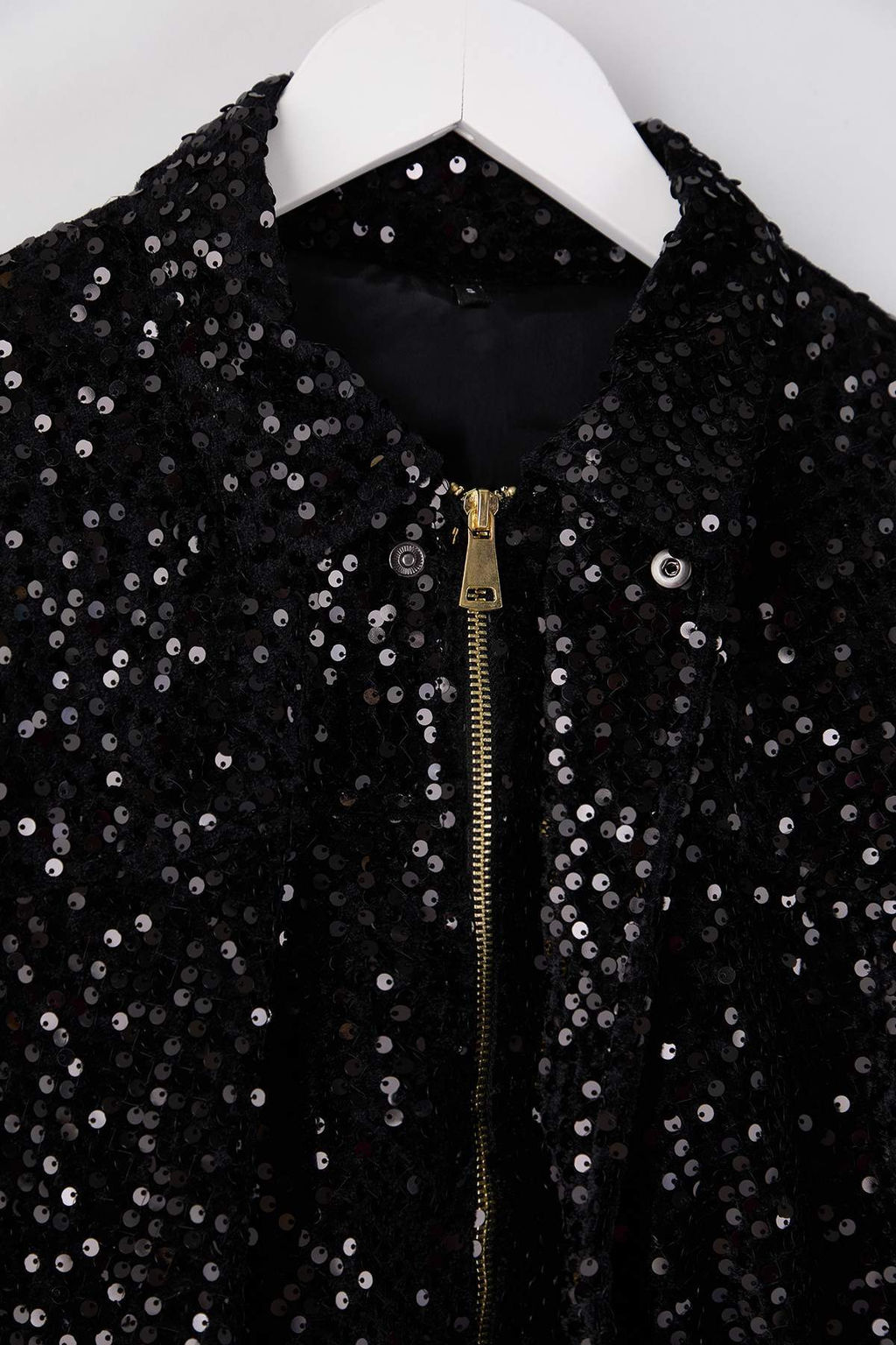 Siyah Oversize Parlak Pul Payet Bomber Mont TWOAW26MO00165 - Trendyolmilla фото 6