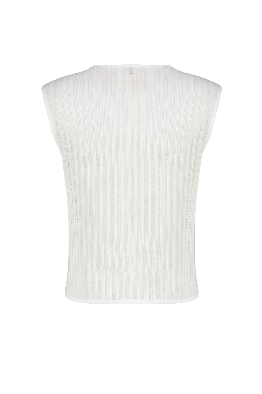 Ekru Triko Gorunumlu Bisiklet Yaka Regular/Normal Kal?p Orme Bluz TWOSS24BZ00504 - Trendyolmilla фото 8