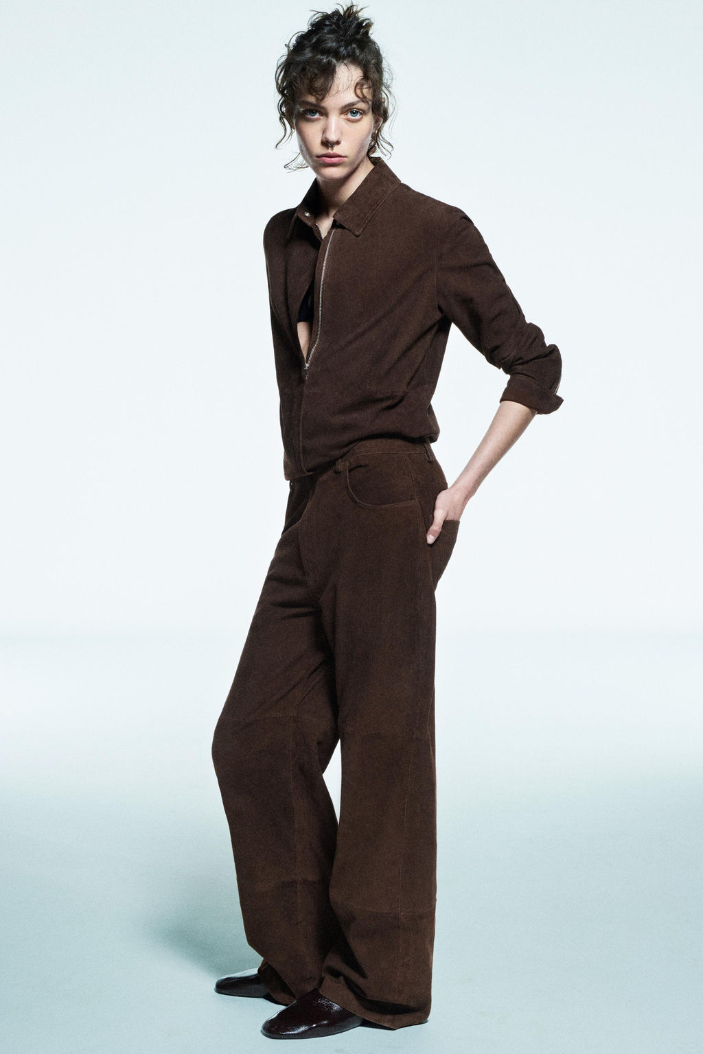 ZW COLLECTION LIMITED EDITION 100% SUEDE LEATHER OVERSHIRT
