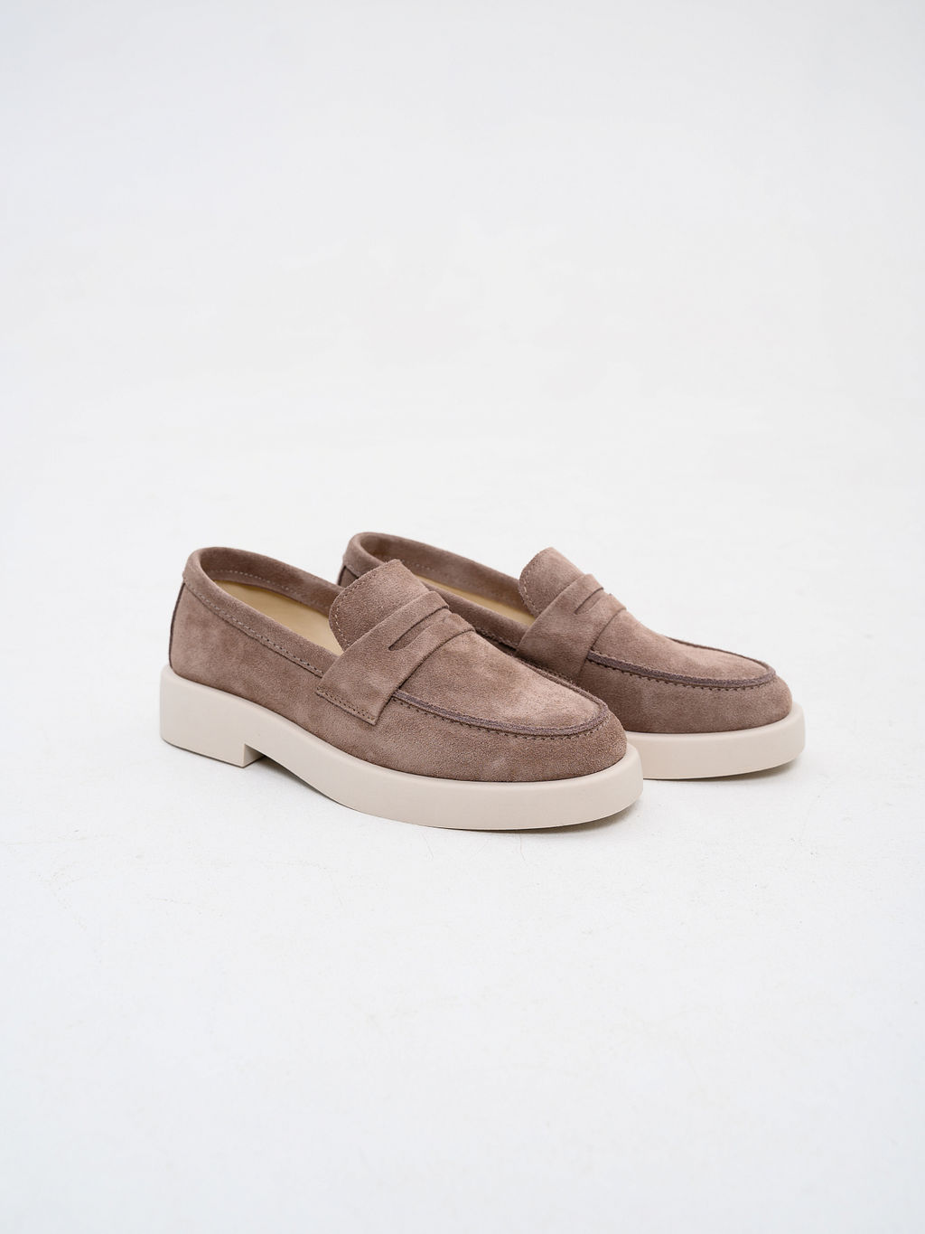Лоферы туфли 176.1593be.Капучино замша