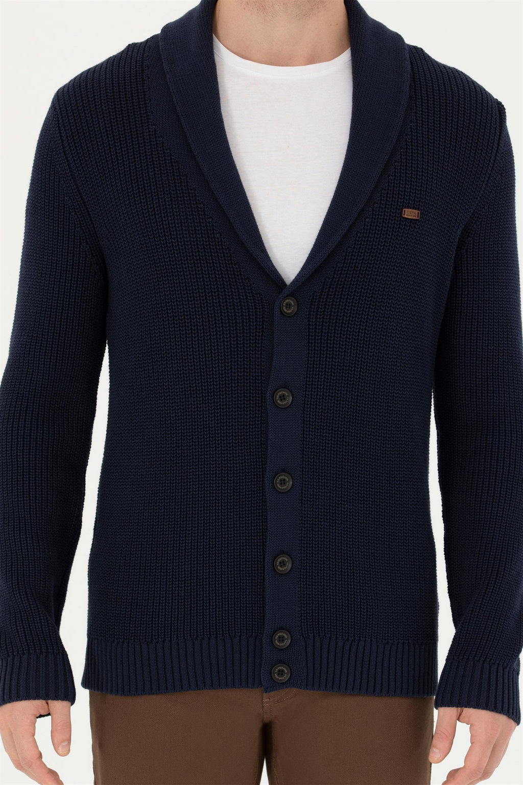 Мужской темно-синий трикотажный кардиган - U.s. polo assn фото 6