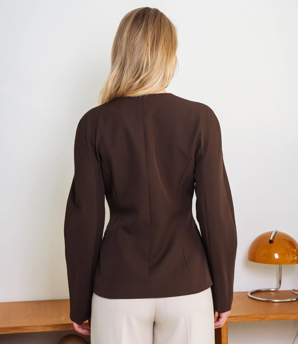 Жакет #КТ2905 (1), тёмно-коричневый