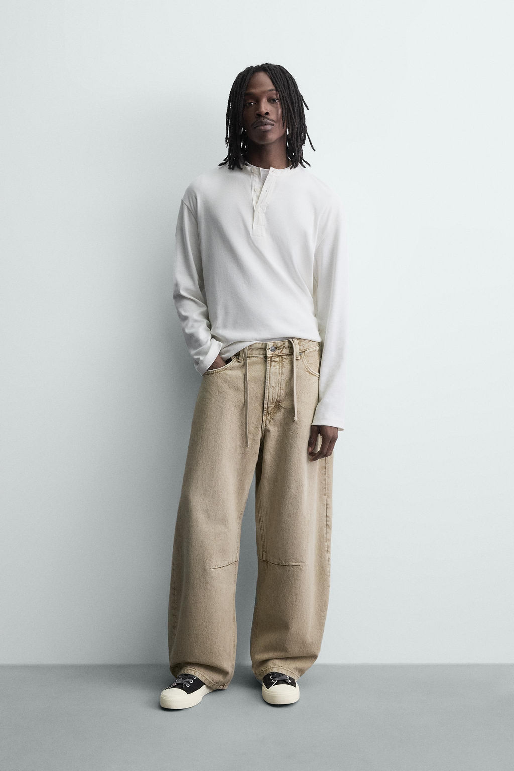 WASHED BARREL FIT TROUSERS - Zara фото 11
