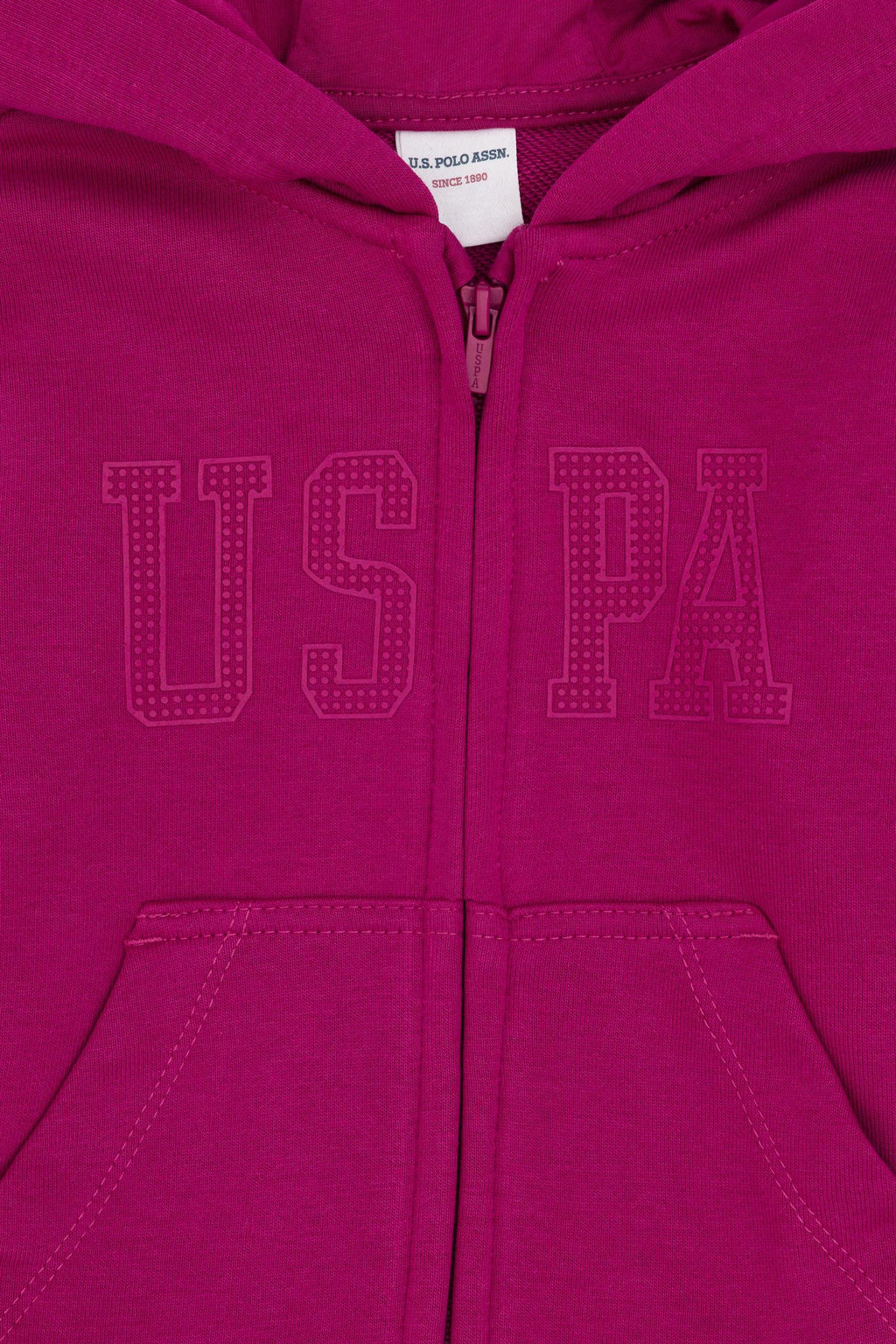 Базовый свитшот цвета фуксии для девочек - U.s. polo assn фото 3