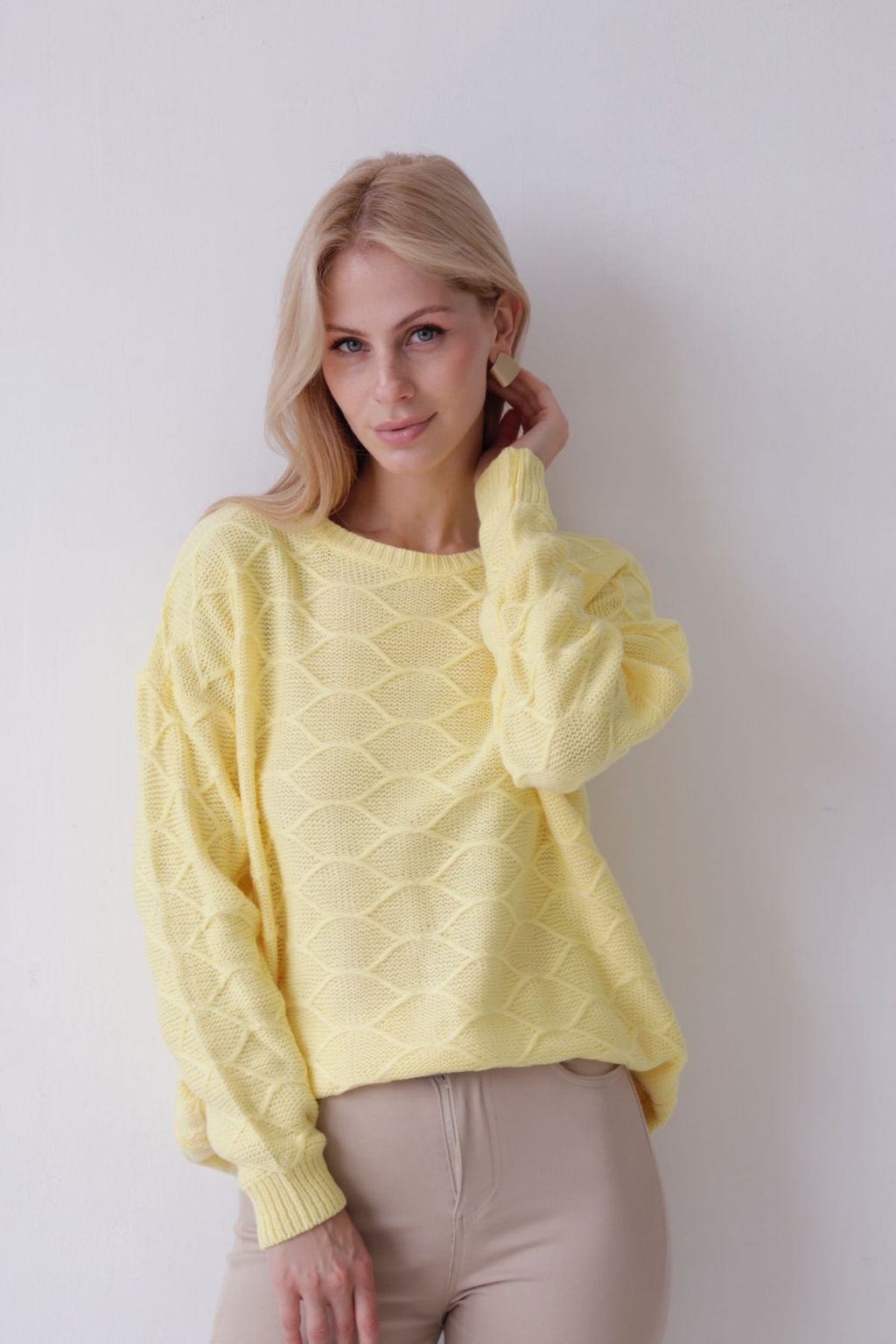 Джемпер удлиненный лимонный с шерстью альпака - Martichelli фото 21