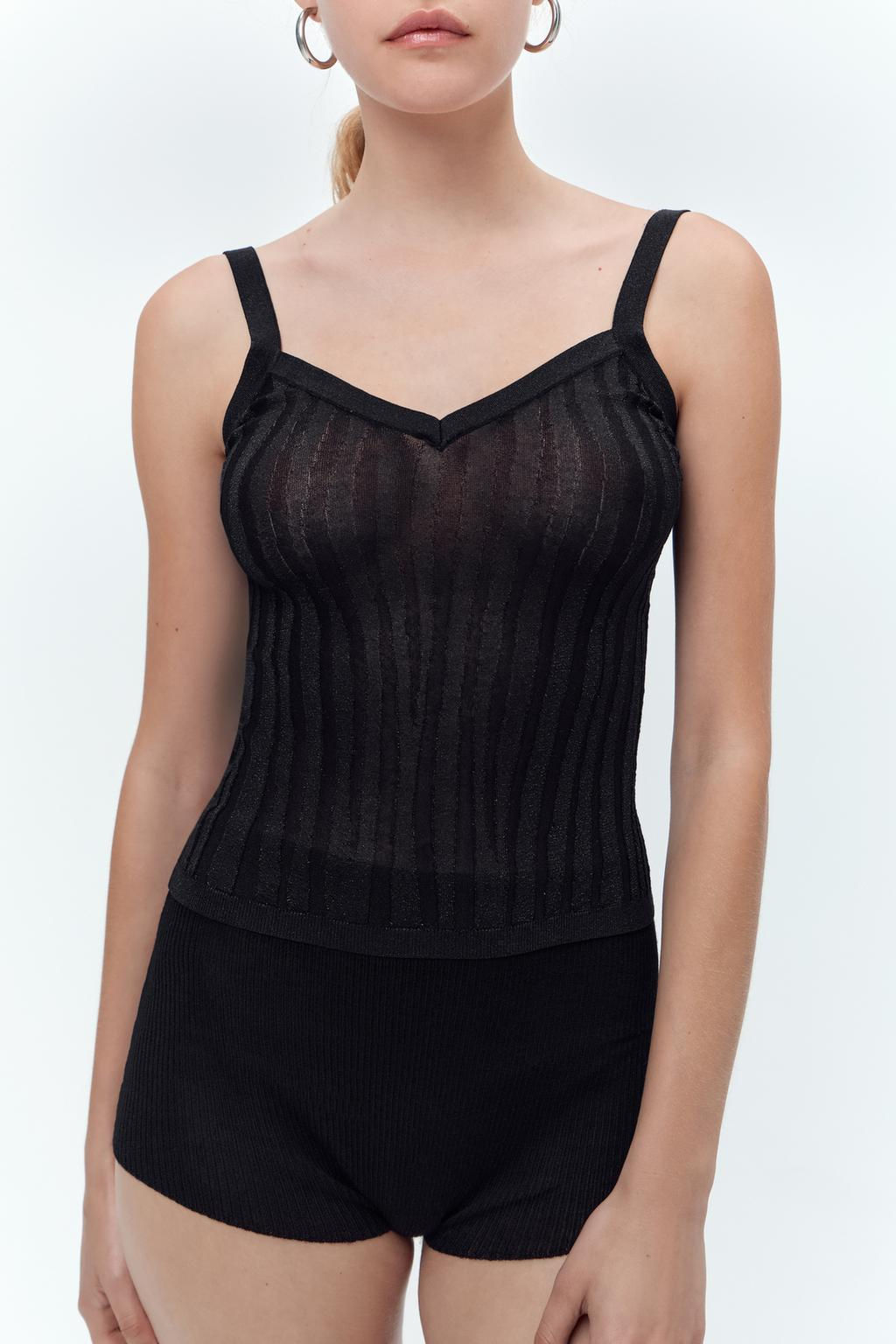 SPARKLY RIB KNIT TOP - Zara фото 4