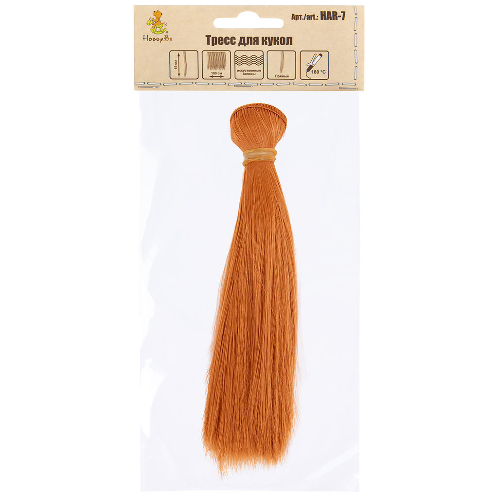 HobbyBe HAR-7 Тресс для кукол 15 см 100 см 25 г 18 золотисто-медный