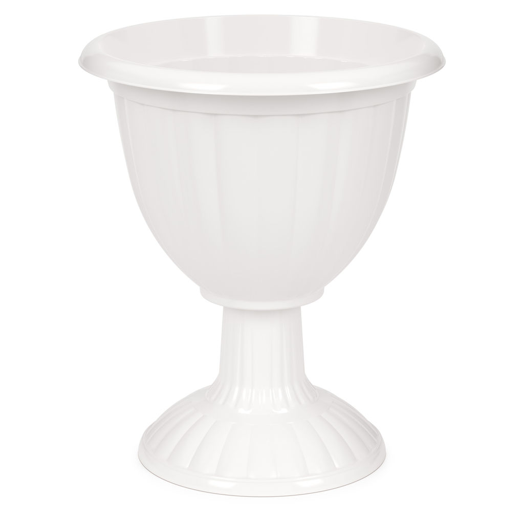 Вазон "Жасмин"18л на высокой ножке белый М1392