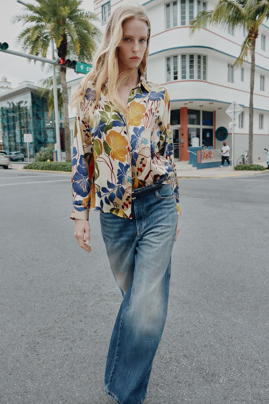 PRINTED SATIN BLOUSE - Zara фото 9