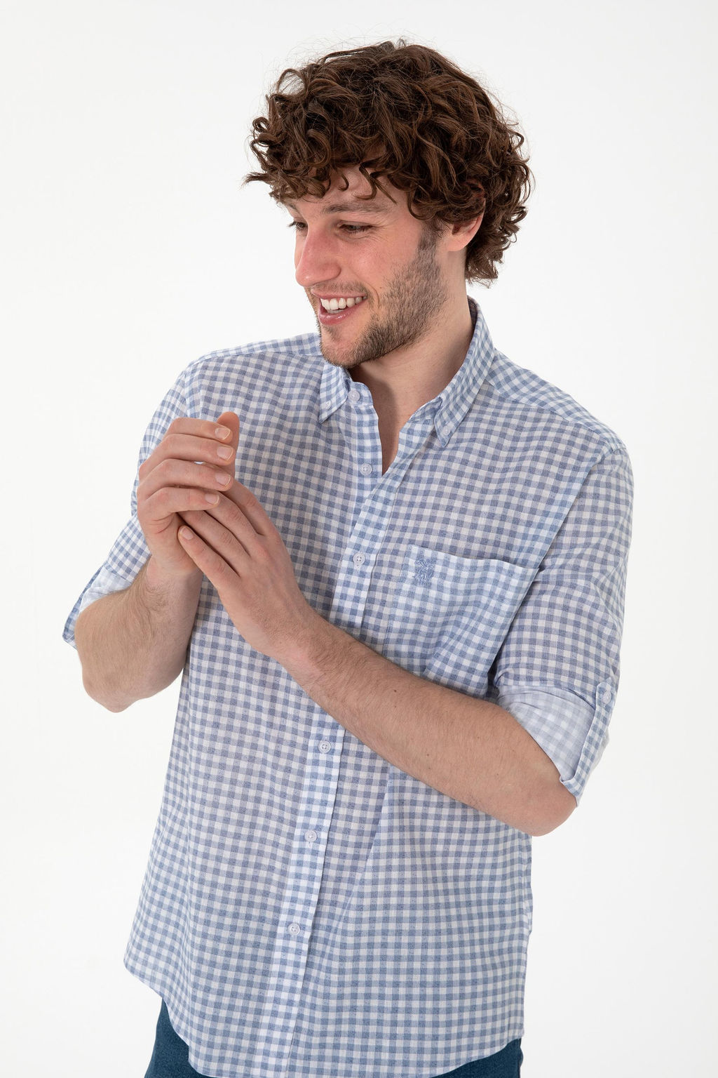 Erkek A__k Mavi Uzun Kollu G_mlek Sepette S_rpriz _ndirim - U.s. polo assn фото 3