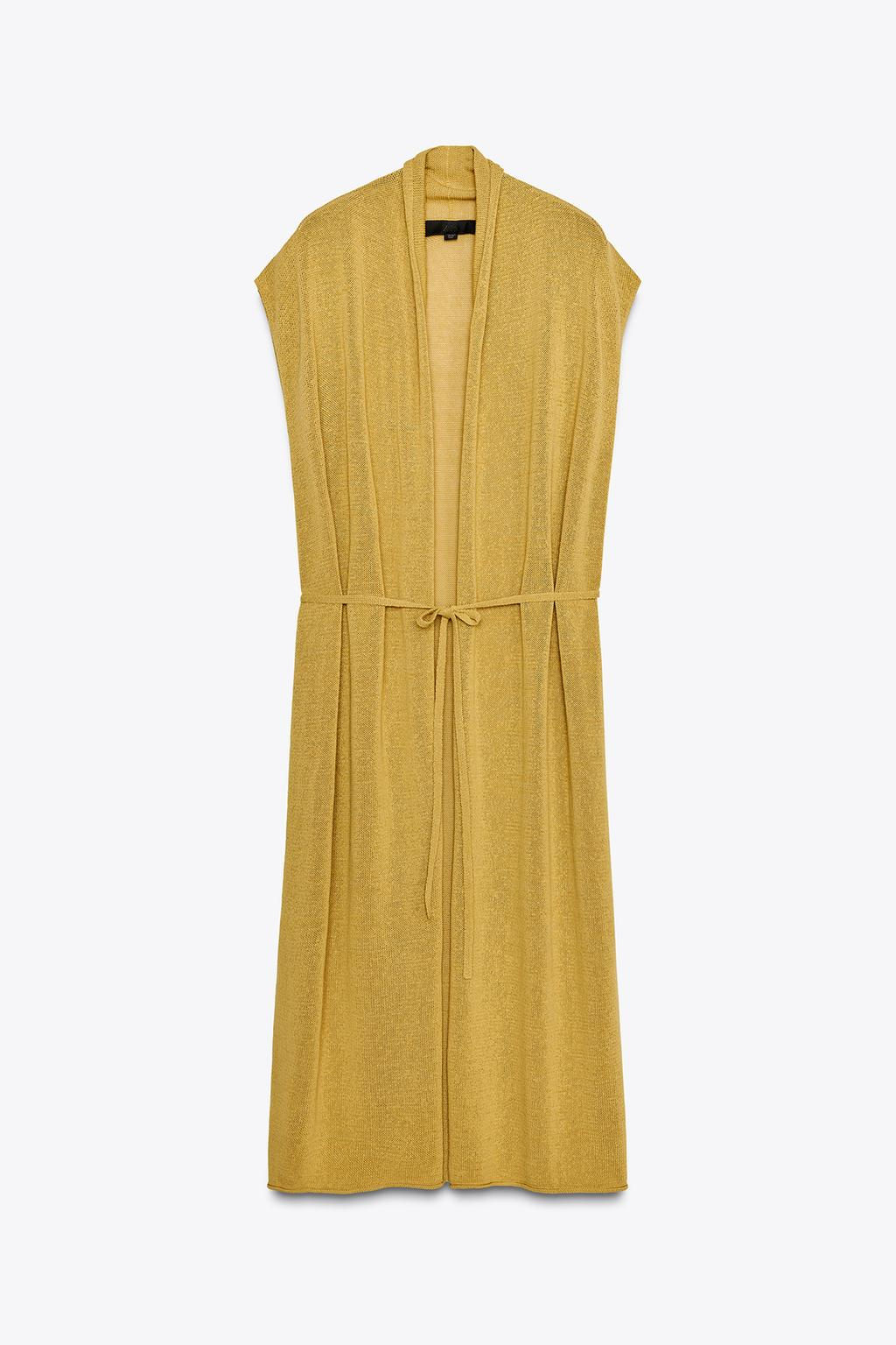 LONG KNIT LINEN WAISTCOAT - Zara фото 5
