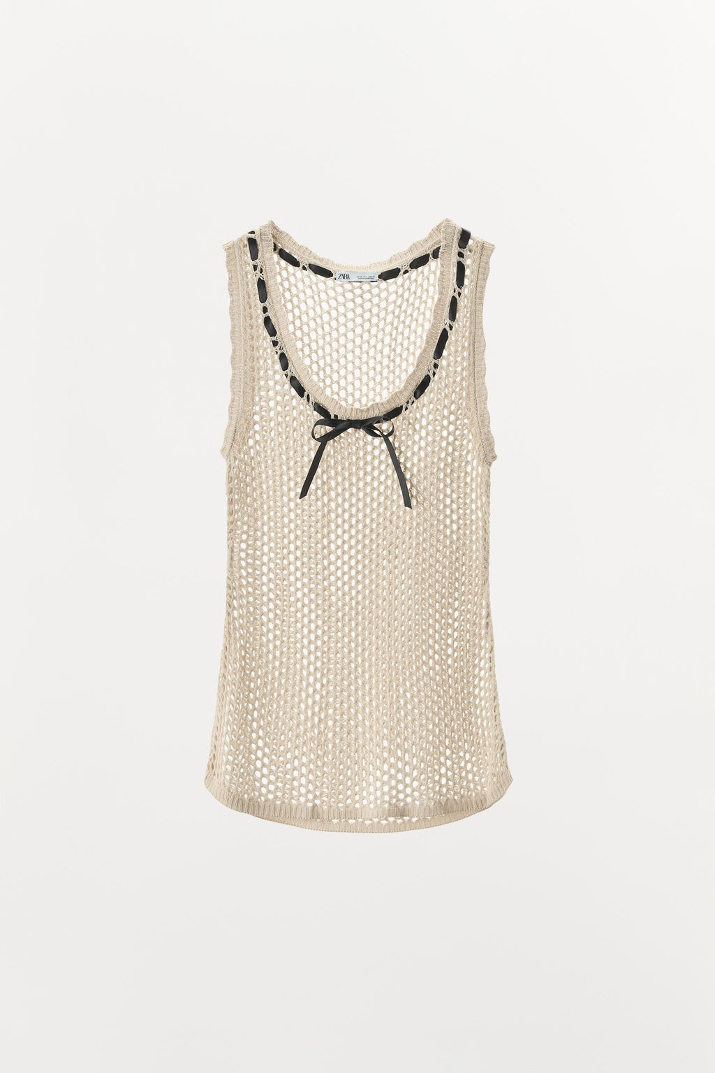 CONTRAST BOW OPEN KNIT T-SHIRT - Zara фото 3